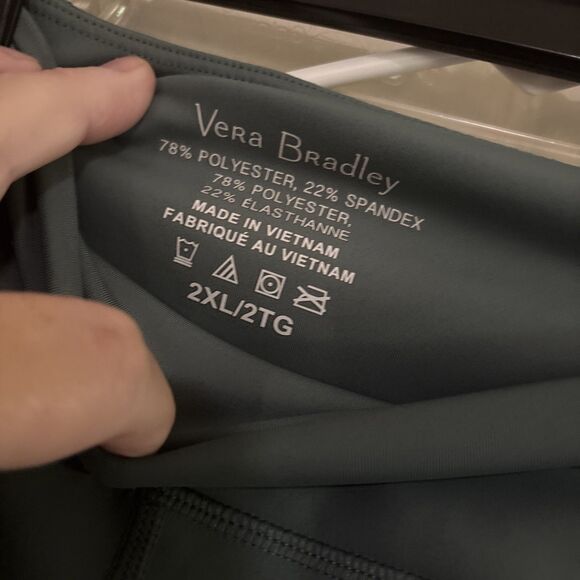 Vera Bradley Womens 2XL  Active Leggings Floral And Olive Green - Picture 4 of 4